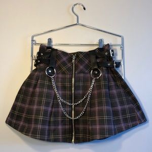 XS Killstar Co. Purple Plaid Mini Skirt